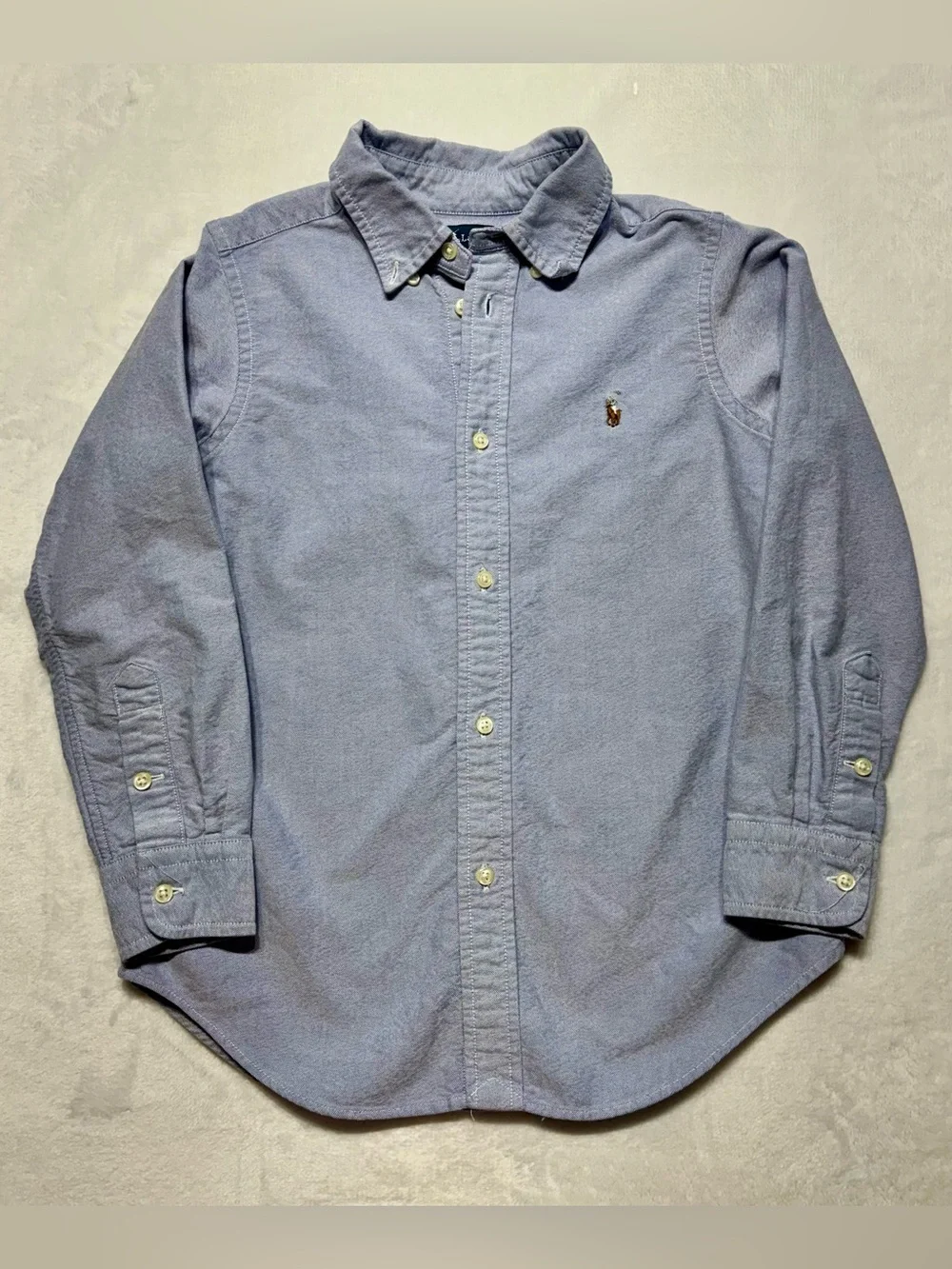 Ralph Lauren Boys Blue Cotton Button-Up Shirt Long Sleeve